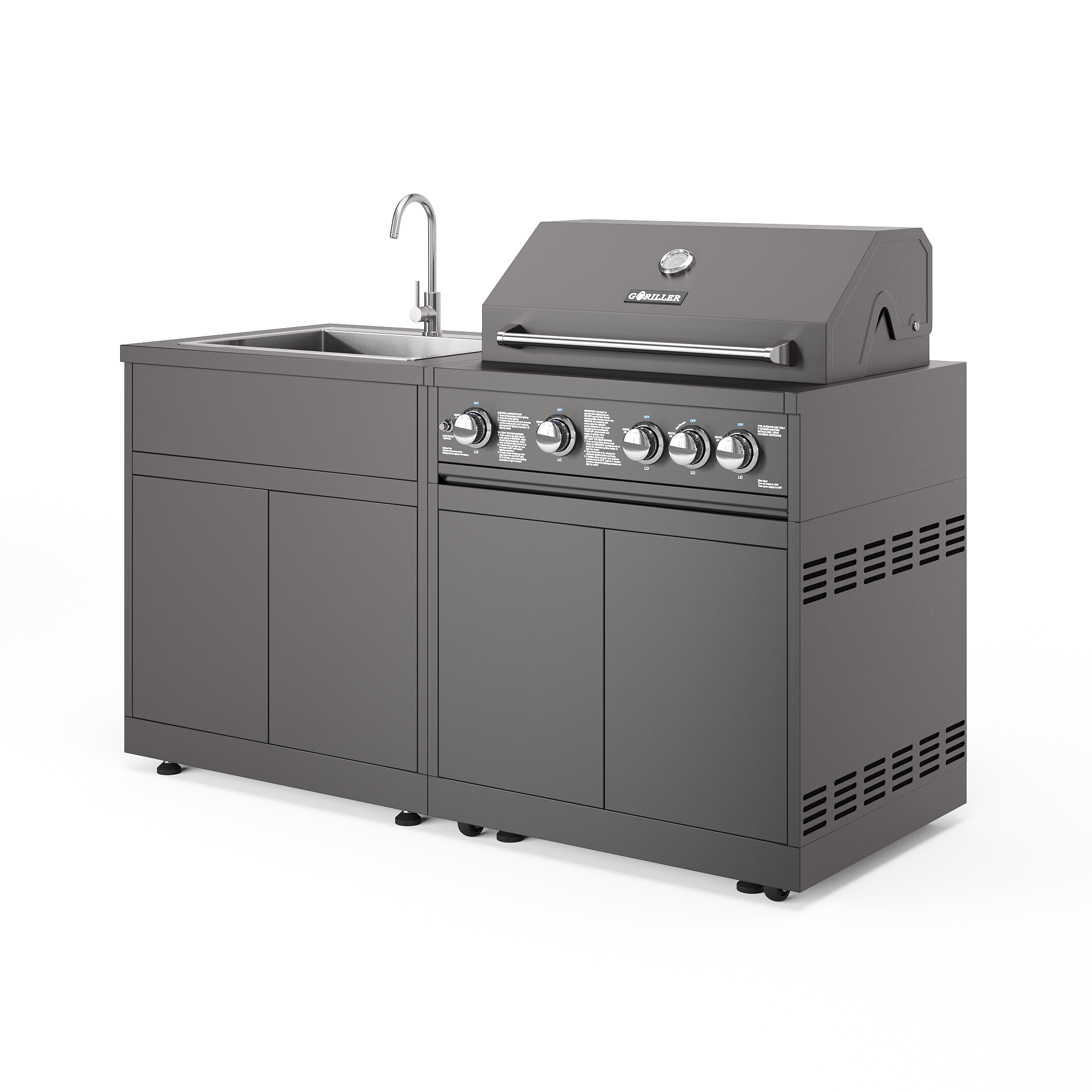 Jungle S2 Outdoorküche | Grill de gas de 5 quemadores | Limpio