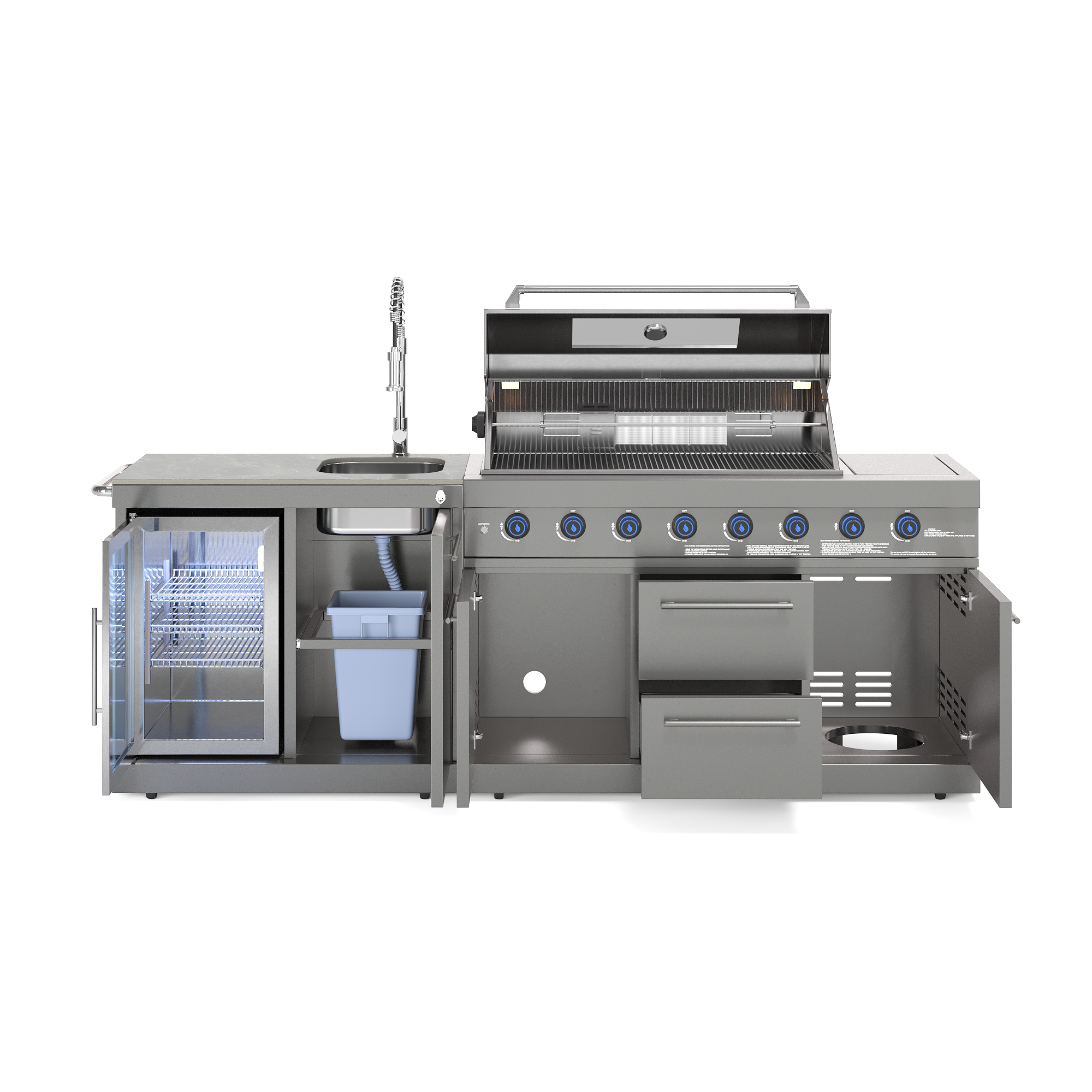 EMPIRE S1 Outdoorküche | 8-Brenner Gasgrill | Cool-Clean