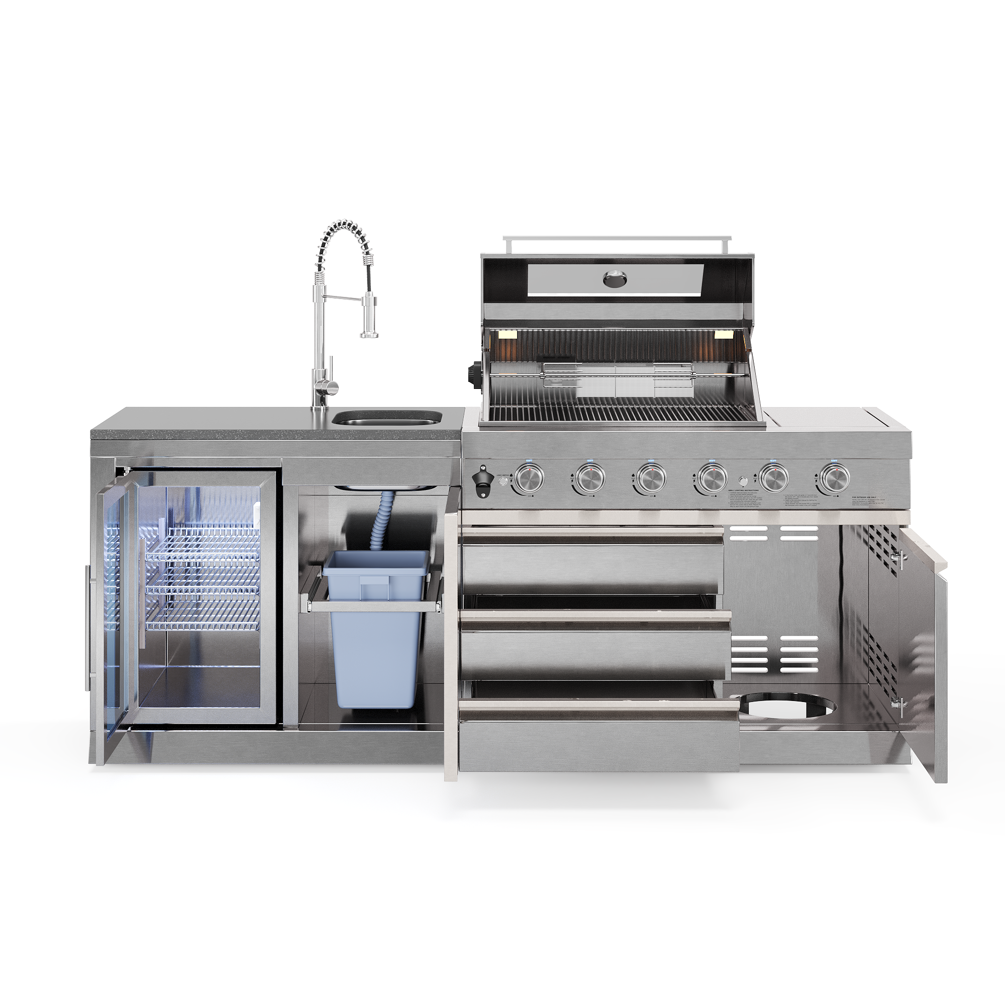 SB-S1 Outdoorküche | 6-Brenner Gasgrill | Cool-Clean