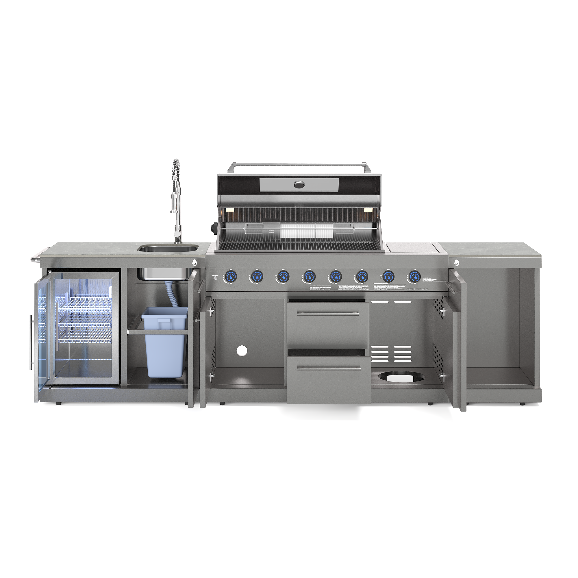 EMPIRE M2 Outdoorküche | 6-Brenner Gasgrill | Cool-Clean | Prep