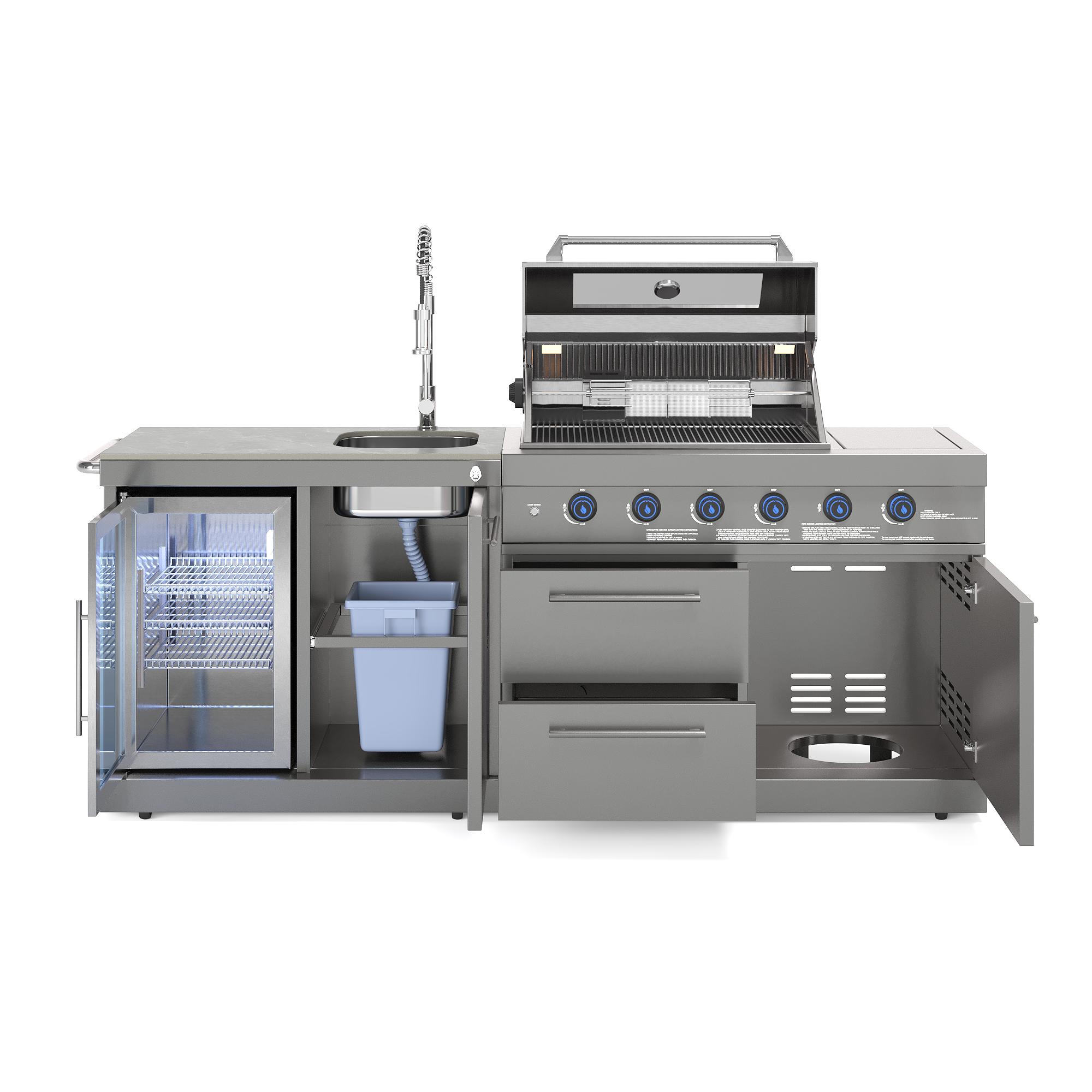 EMPIRE S3 Outdoorküche | 6-Brenner Gasgrill | Cool-Clean